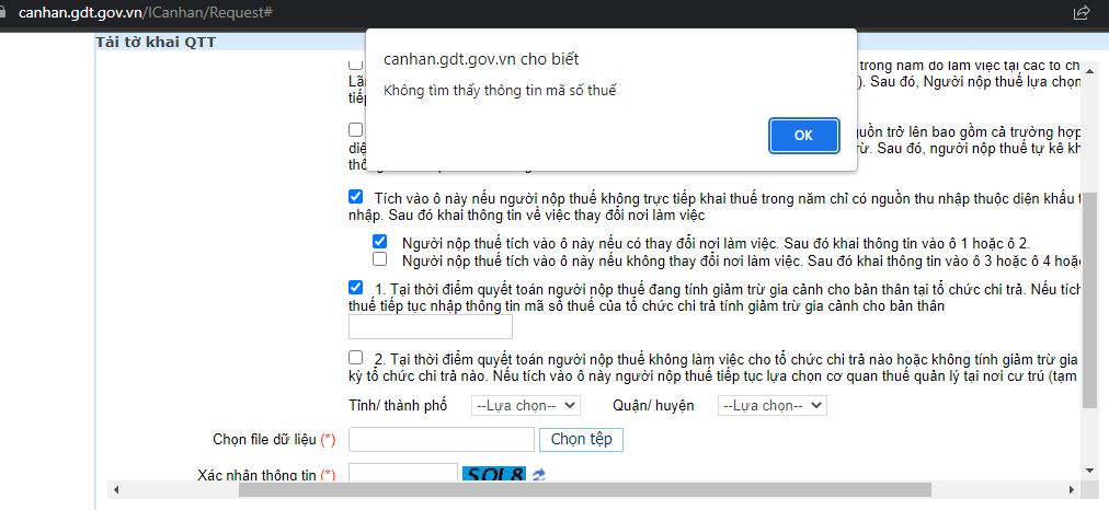 Khong tim thay thong tin ma so thue.JPG